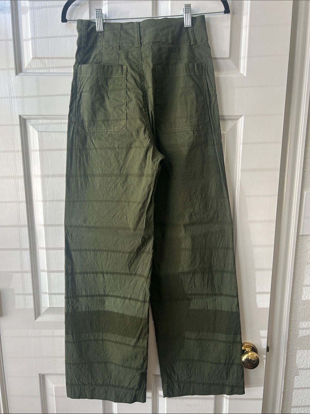Maeve Olive Wide-Leg High-Rise Utility Pants - Picture 3 of 3